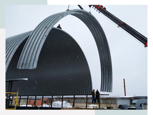 Полукруглые ангары в Лиски